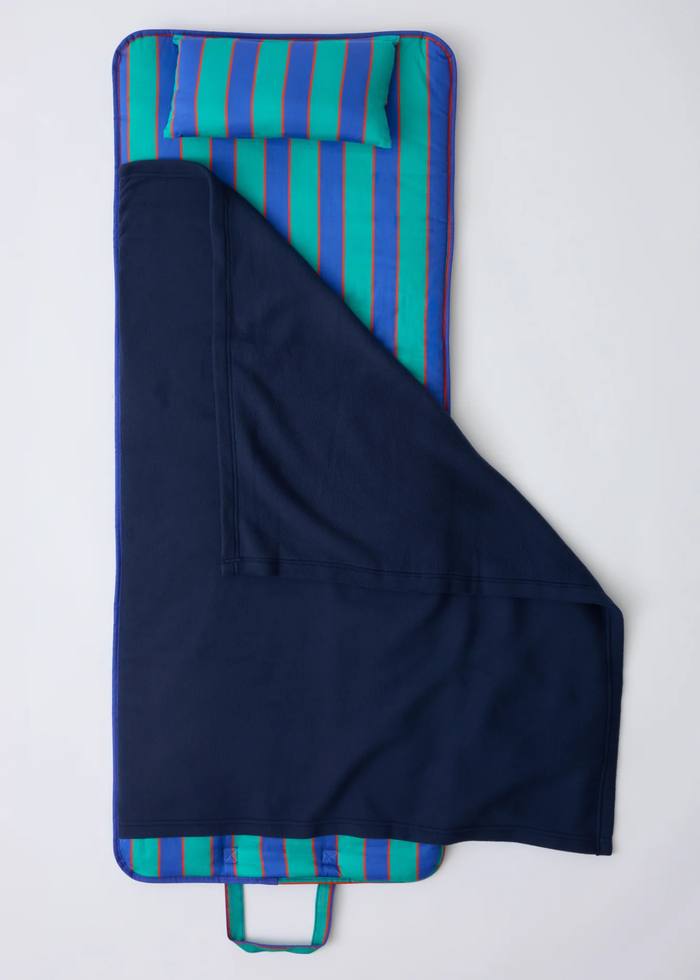 Cool Kid Nap Mat - Navy & Green Stripe