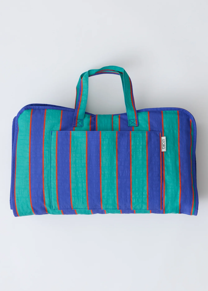 Cool Kid Nap Mat - Navy & Green Stripe