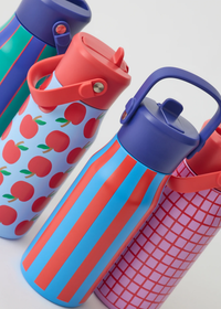 Cool Kid Water Bottle - Blue & Rust Stripe