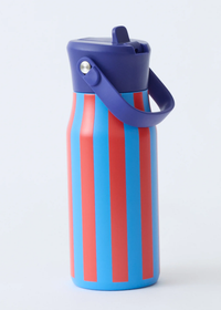 Cool Kid Water Bottle - Blue & Rust Stripe