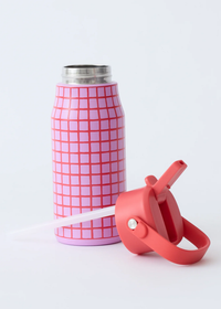 Cool Kid Water Bottle - Orchid Grid