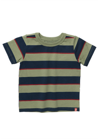 Adventure T-Shirt - Olive Navy Rugby Stripe