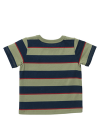 Adventure T-Shirt - Olive Navy Rugby Stripe