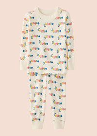 Kids Long John Pajama Set - Colorful Caterpillar
