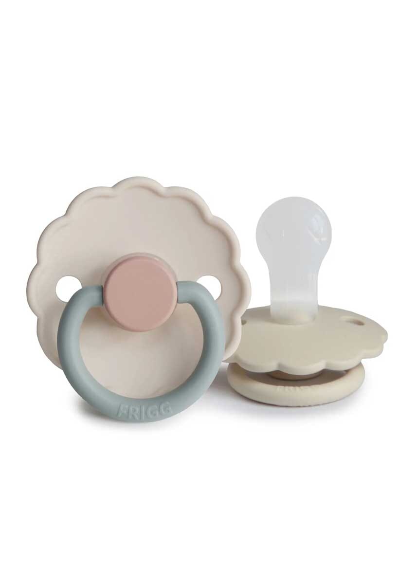 FRIGG Daisy Silicone Pacifier 2-Pack - Cotton Candy/Sandstone