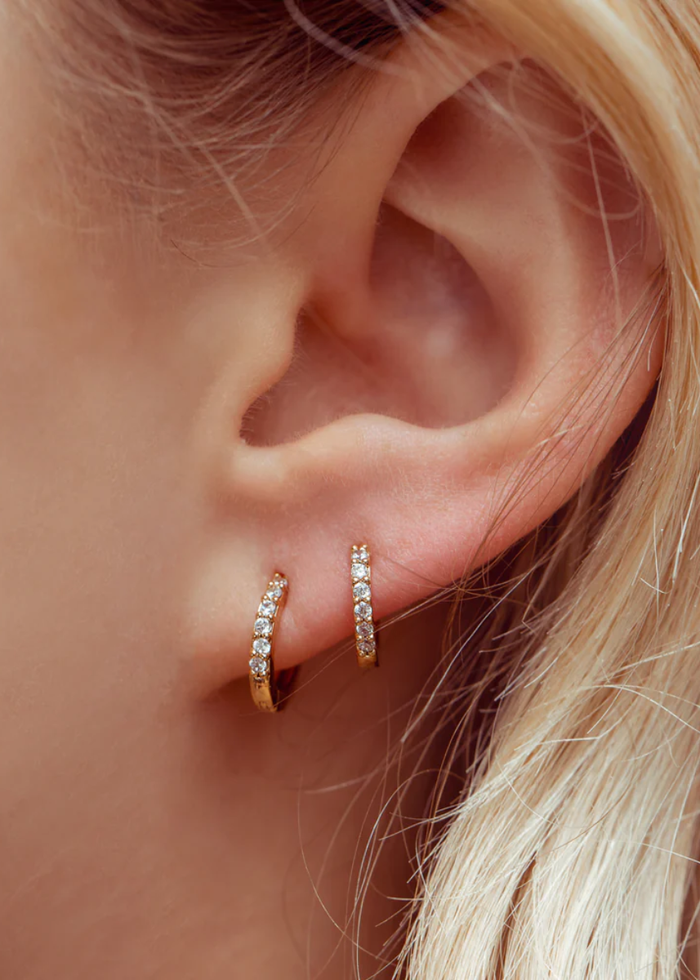 Cubic Mini Hoops - Gold