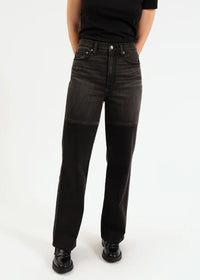 City High-Rise Straight - Black Double Dip