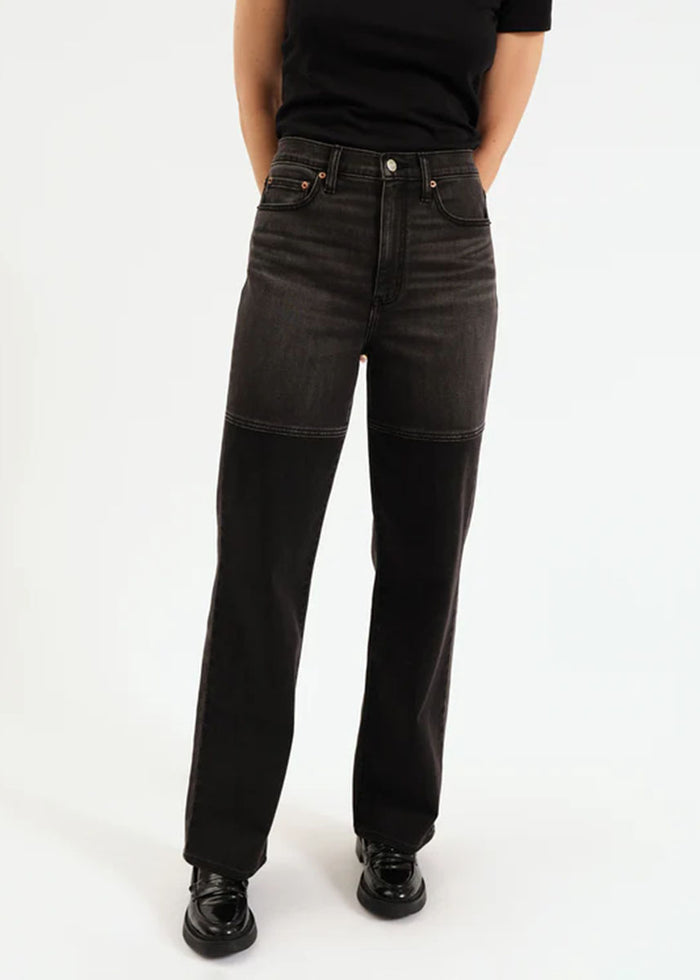 City High-Rise Straight - Black Double Dip