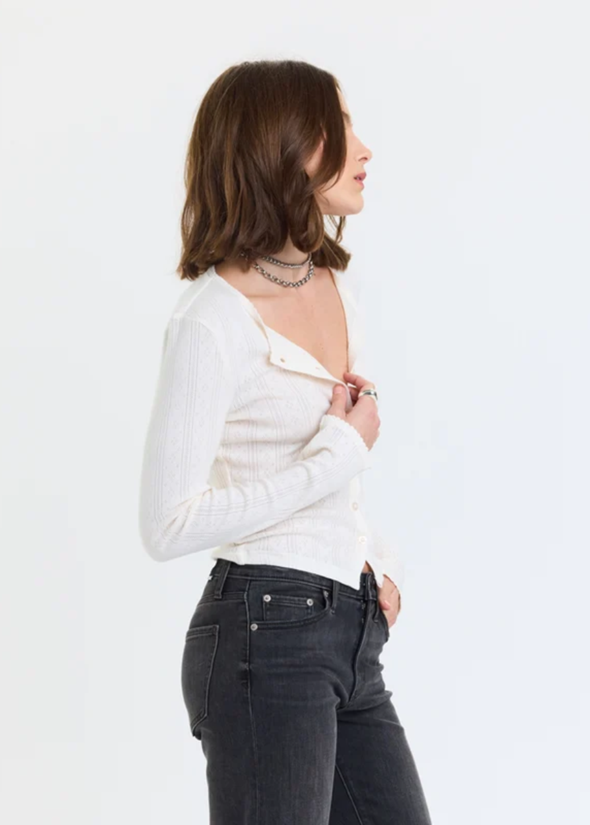 Stargazer Pointelle Cardigan - Cloud Dancer