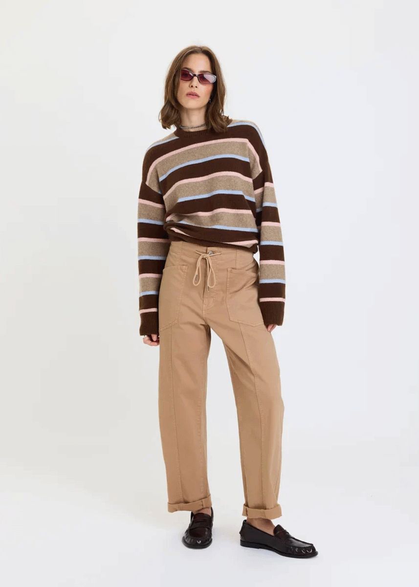 Carlyle Everyday Crewneck Sweater - Dune Stripe