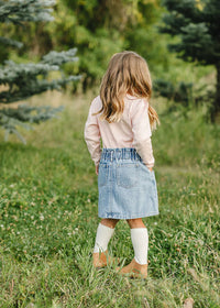 Pointelle Long Sleeve Tee - Pink