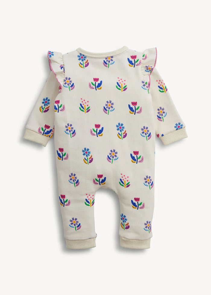 Magnetic French Terry Romper - Floral Ivory