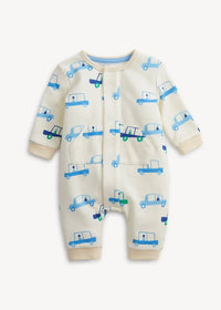 Magnetic French Terry Romper - Cars