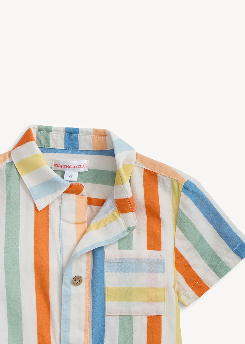 Woven Top & Short Set - Multi Stripe
