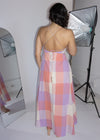 Passion Checkered Maxi Dress - Lavender Blush