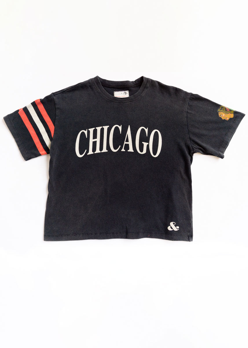 Blackhawks Boxy Crop Tee - Black