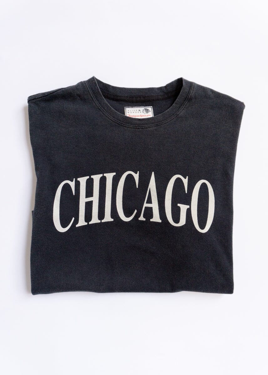 Blackhawks Boxy Crop Tee - Black