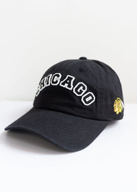 Chicago Blackhawks Block Letter Baseball Cap - Black