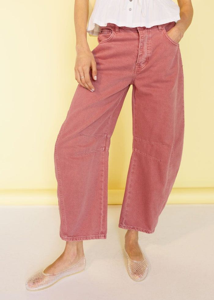 Good Luck Mid Rise Barrel Jeans - Sunsetter