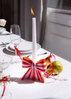 Large Striped Bow Candle Holder