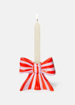 Large Striped Bow Candle Holder