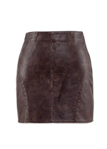 Lex Mini Leather Skirt - Dark Brown