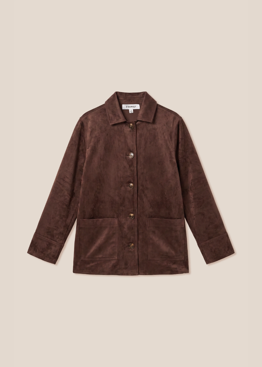 Decker Suede Chore Jacket - Dark Chocolate