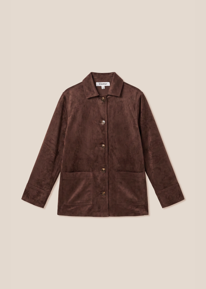 Decker Suede Chore Jacket - Dark Chocolate