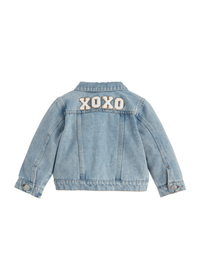 Denim Glitter Patch Jacket