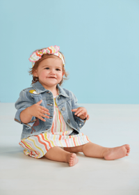 Denim Glitter Patch Jacket