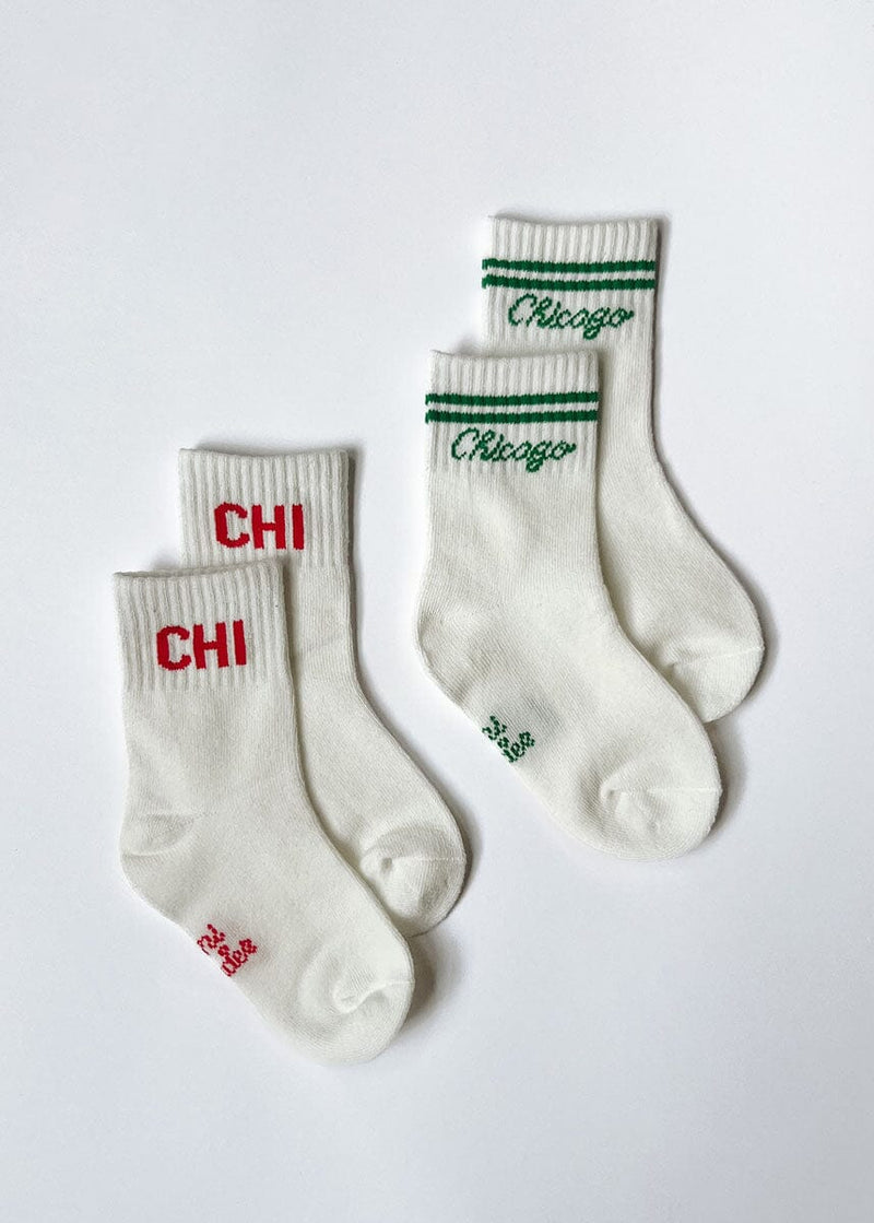 Mini Chicago Crew Sock (2-Pack) - Chicago Dog & Chicago Script