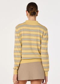 Dora Collared Sweater - Yellow Stripe