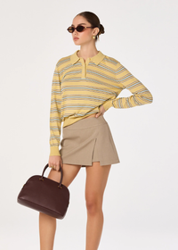 Dora Collared Sweater - Yellow Stripe