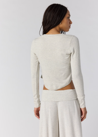 Dream State Henley Top - Heather Grey