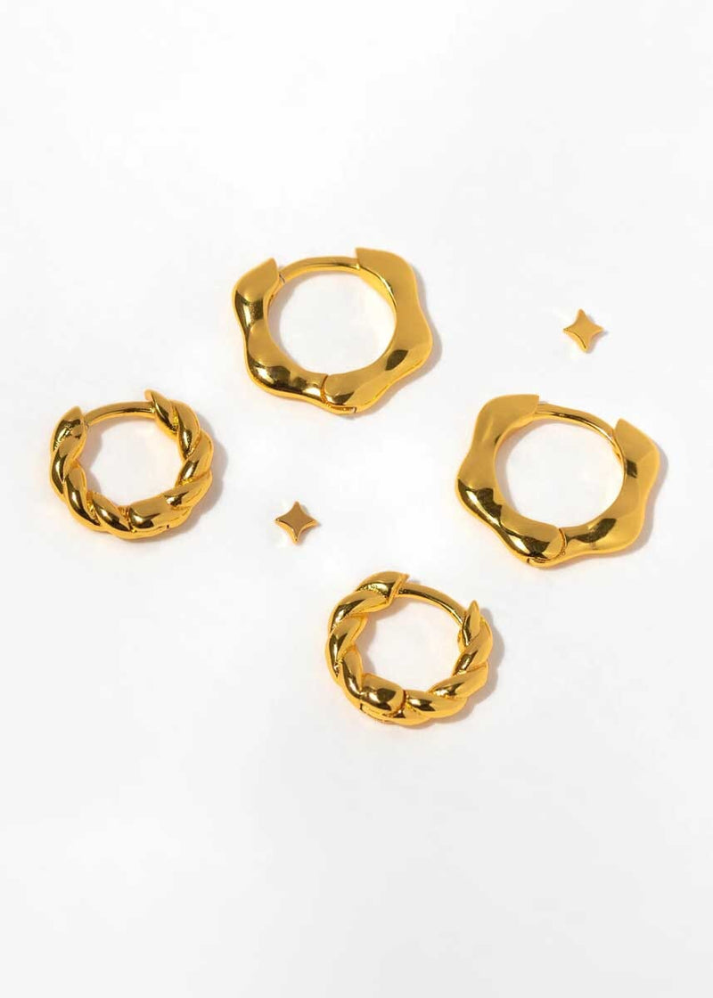 So Wavy Earring Set - Gold