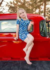 Navy Stars Shorts Set