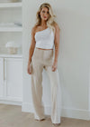 Diana Wide Leg Pant - Cream