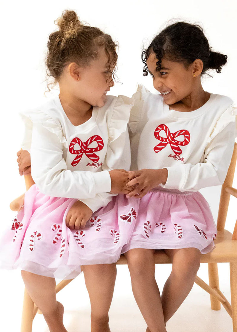 Tutu Skirt - Candy Cane Bows