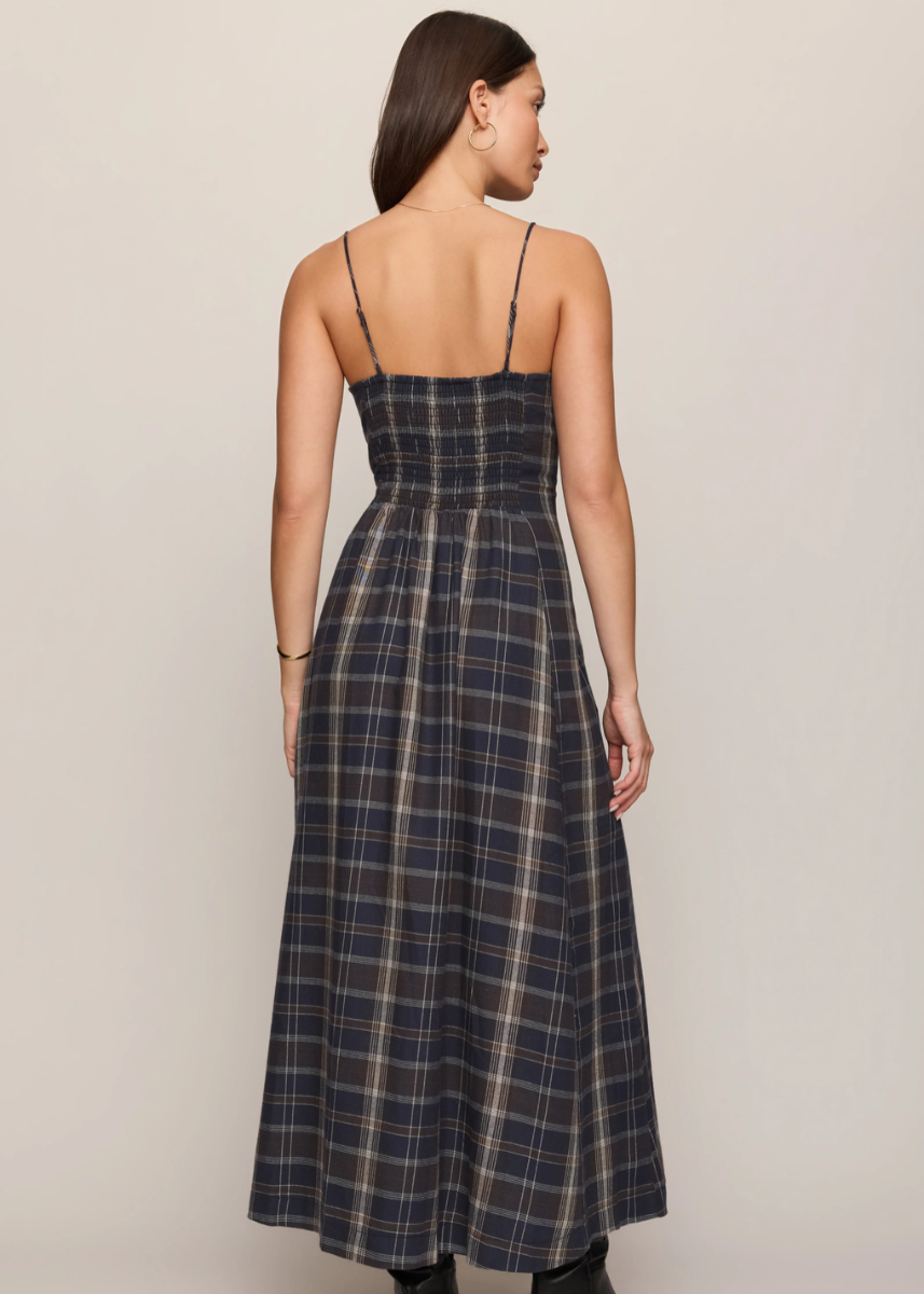 Evermore Plaid Midi Dress - Eclipse