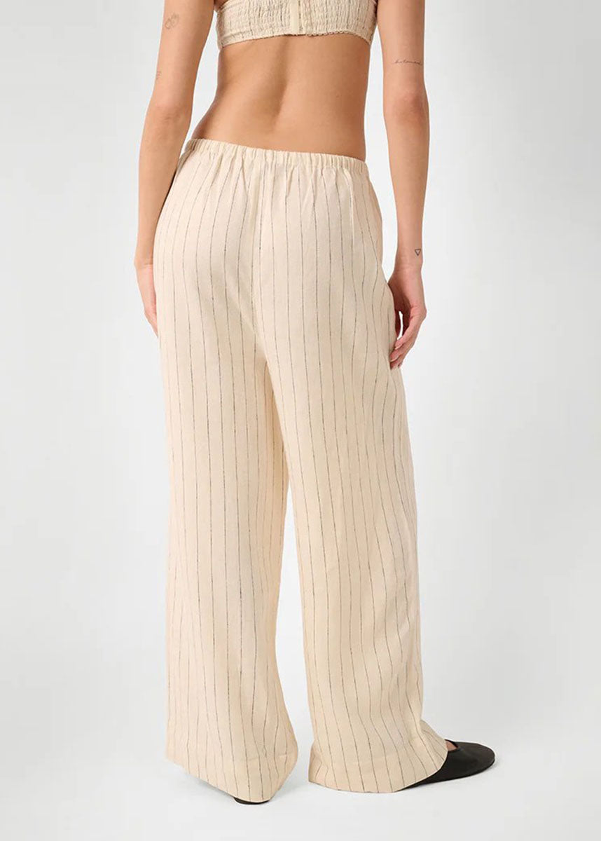 Betty Stripe Tie-Waist Pant - Antique White