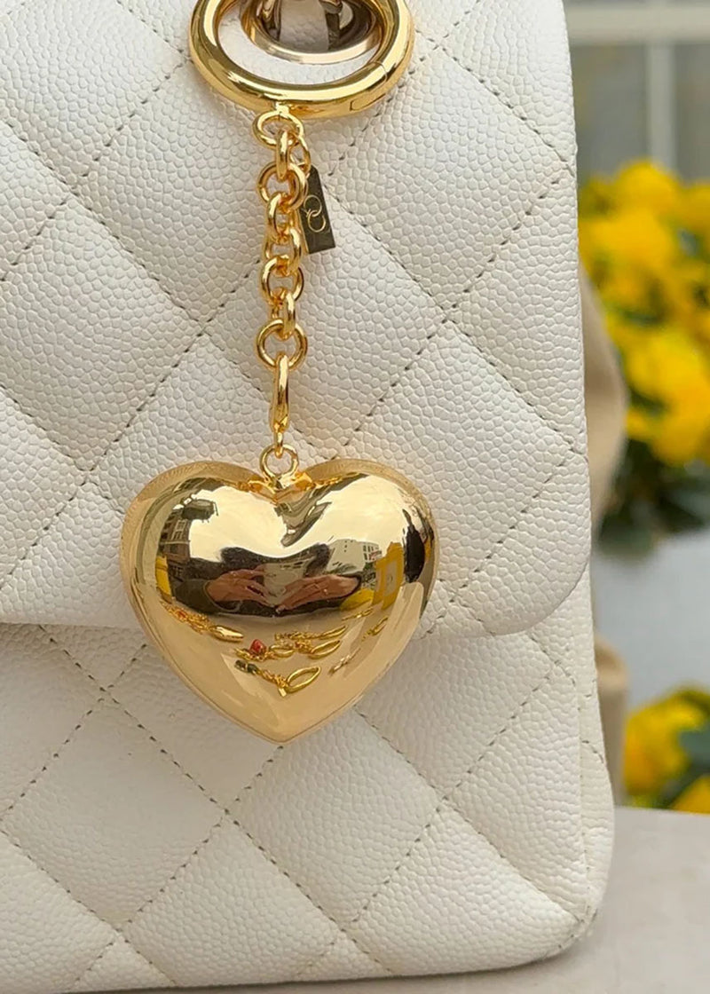 Heart Of Gold Bag Charm - Gold