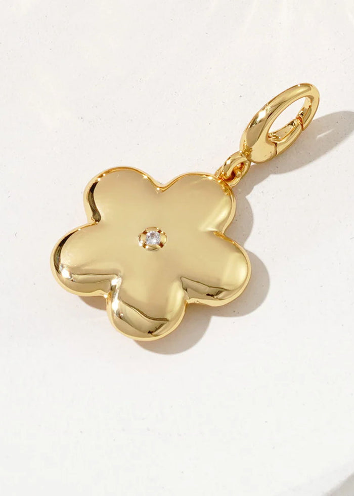 Flower Bag Charm - Gold