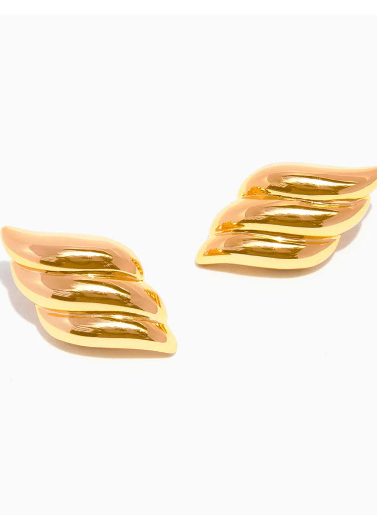 Ripple Effect Earrings - Gold