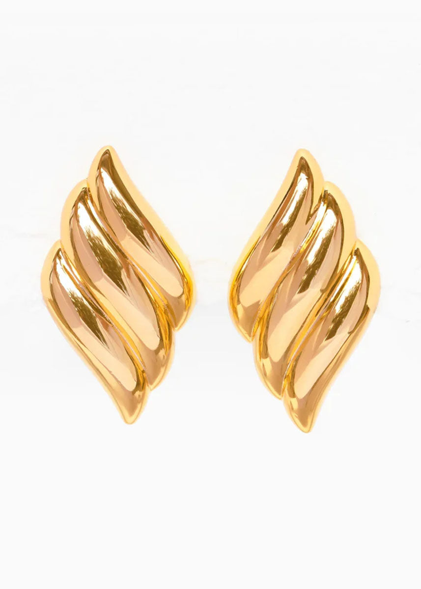 Ripple Effect Earrings - Gold