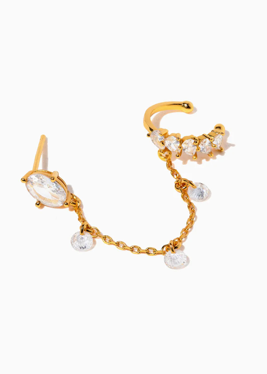 Dew You Ear Cuff + Stud - Gold