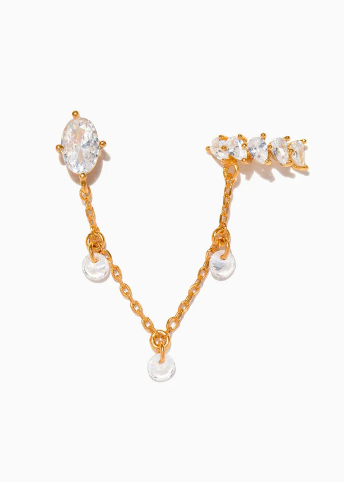 Dew You Ear Cuff + Stud - Gold