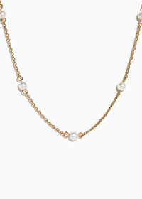 Delicate Pearl Necklace - Gold