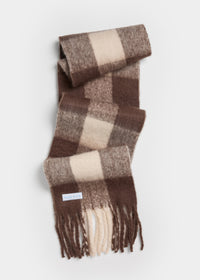 MAD HTR Oversized Blanket Scarf - Espresso & Cream Plaid