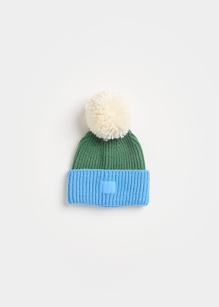 MAD HTR Two-Tone Beanie - Infant - Green & Blue