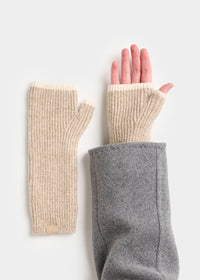 MAD HTR Wrist Warmers - Tan & Antique White